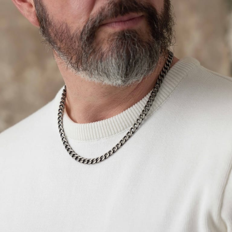 Gerecycled stalen herenketting gourmetschakel