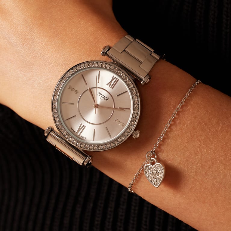 Regal Set Damen Uhr mit Armband Silberfarben RG3030-100