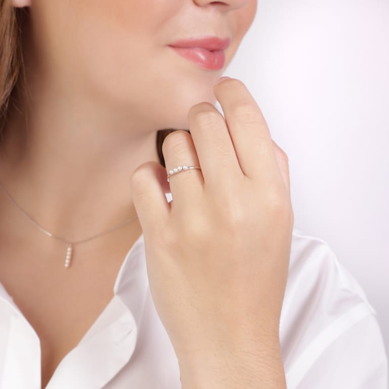 Ring, 925 Silber, Süßwasserperlen