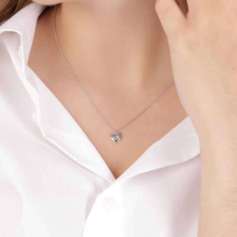 Zilveren ketting met hanger hart hug voor dames