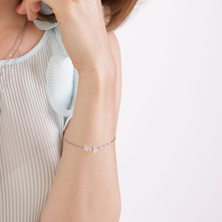Stalen armband met maansteen