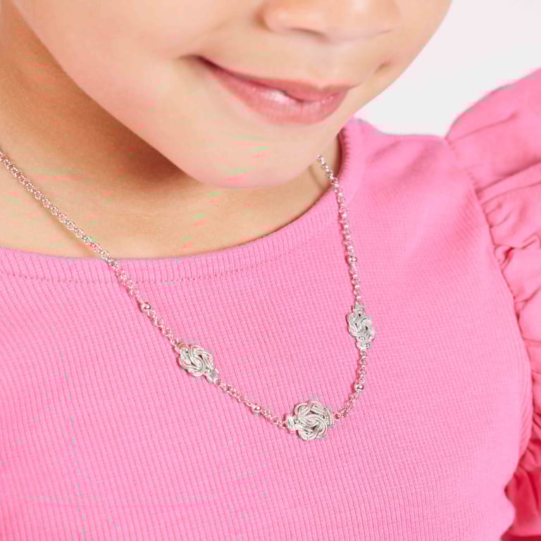 Gerecycled zilveren ketting Surinaamse mattenklopper voor dames