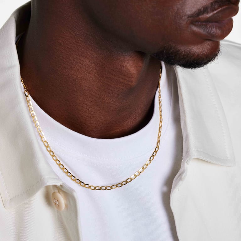 9K ketting met diamond cut gourmet schakel 3,9mm
