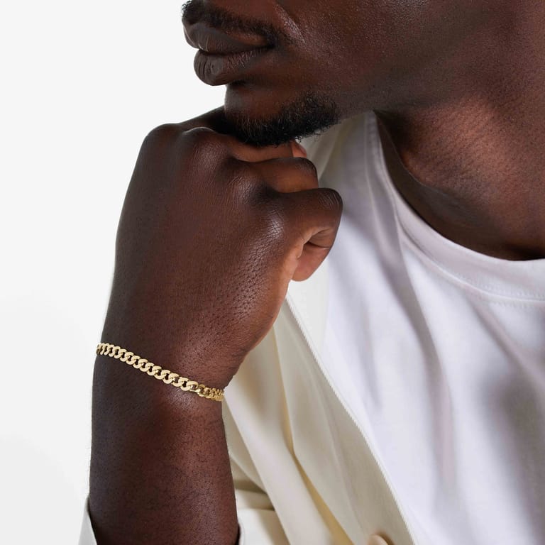 Armband, 375 Gold, mit Gourmetglied, 5,5 mm