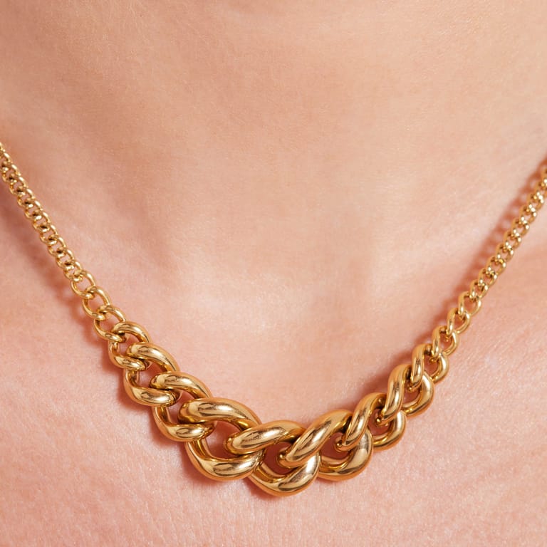 Stalen goldplated ketting voor dames