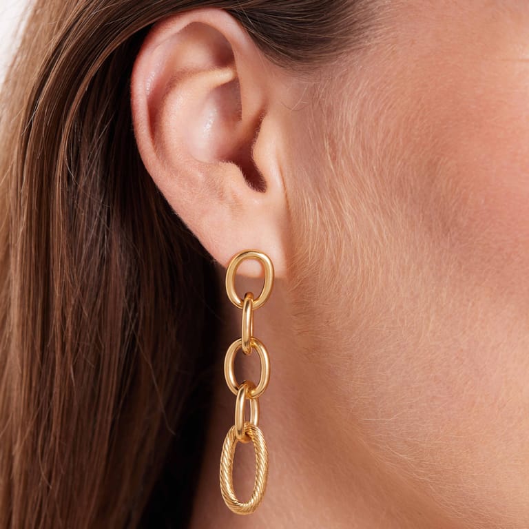Stalen goldplated oorhangers voor dames
