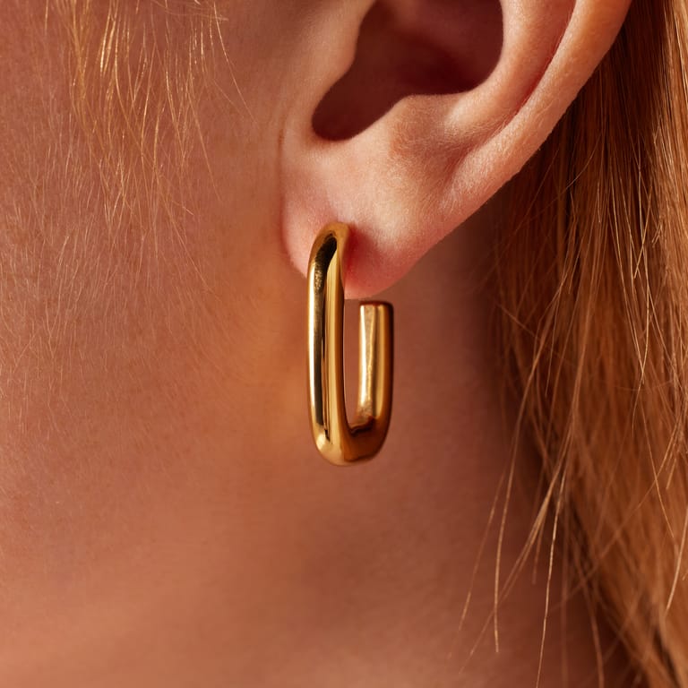 Stalen goldplated oorringen voor dames