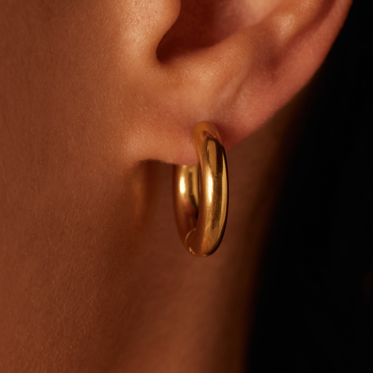 Camille stalen 18 karaat goldplated oorringen voor dames