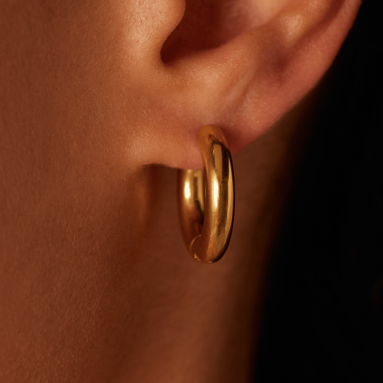 Stainless steel goldplated oorringen voor dames