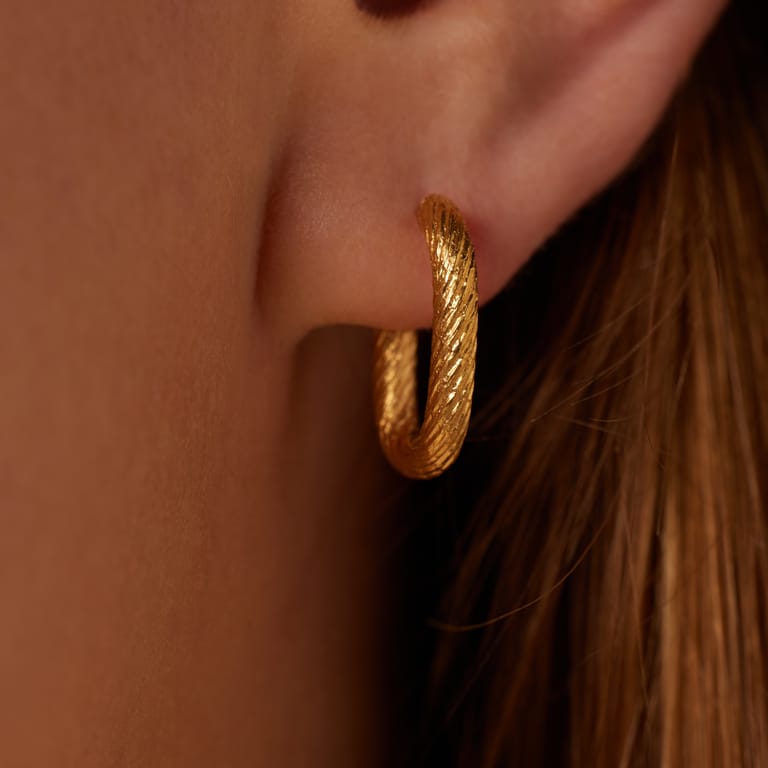 Ohrringe, Edelstahl, vergoldet (750 Gold), Chanela