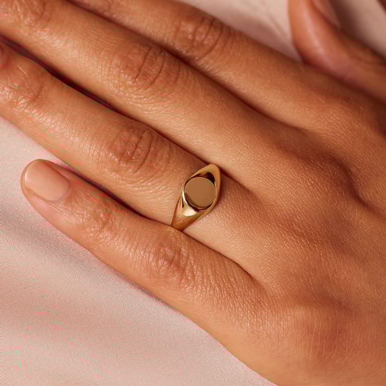 Siegelring, 585 Gelbgold, rund
