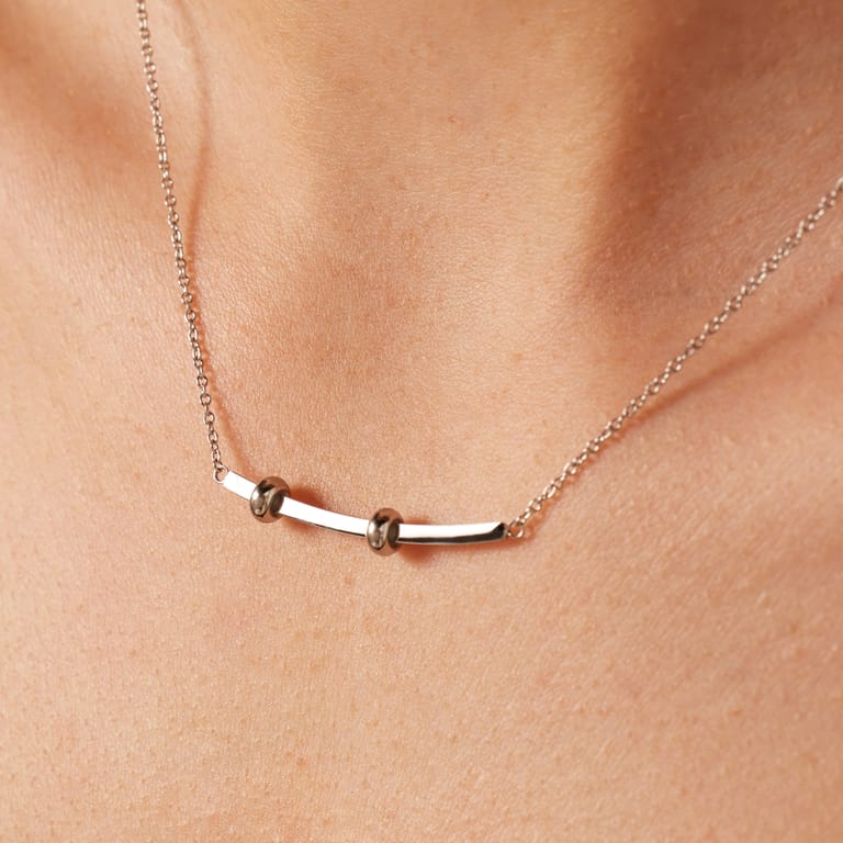 Gerecycled stalen ketting bar voor charms voor dames