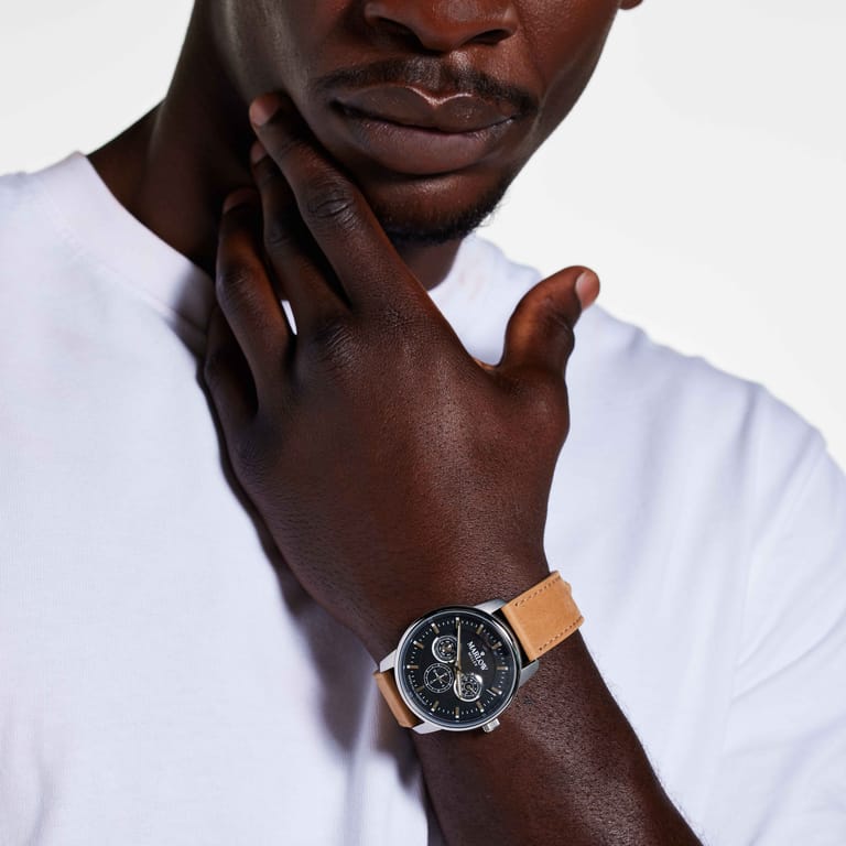 Marlow Miller Chronograf Armbanduhr mit Lederarmband