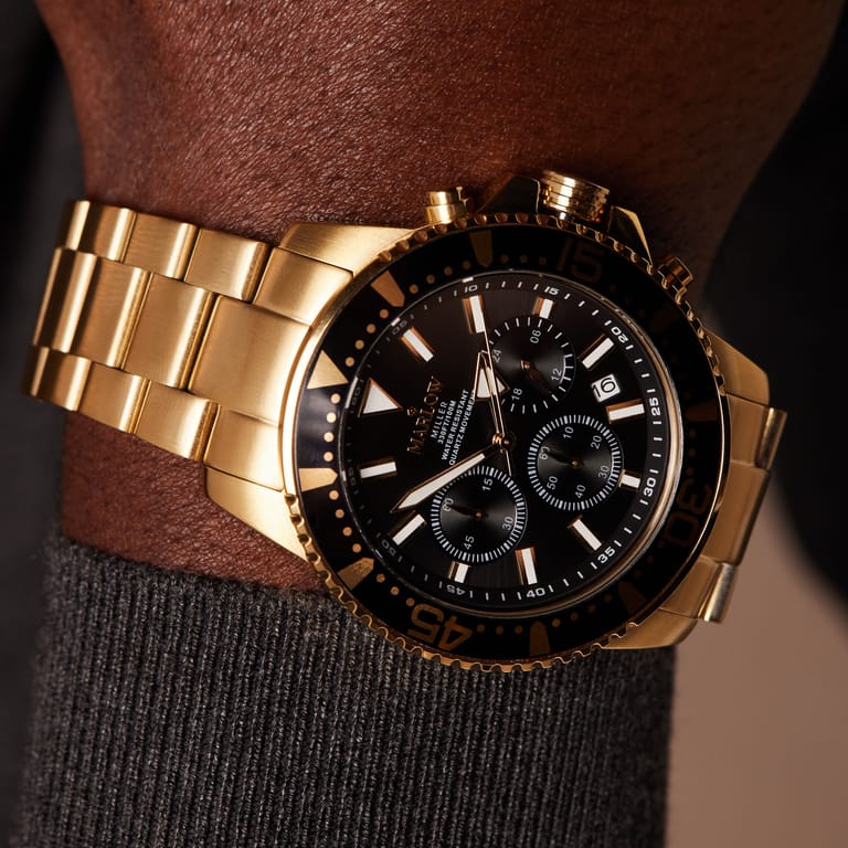Marlow Miller Armbanduhr mit goldfarbenem Edelstahlarmband