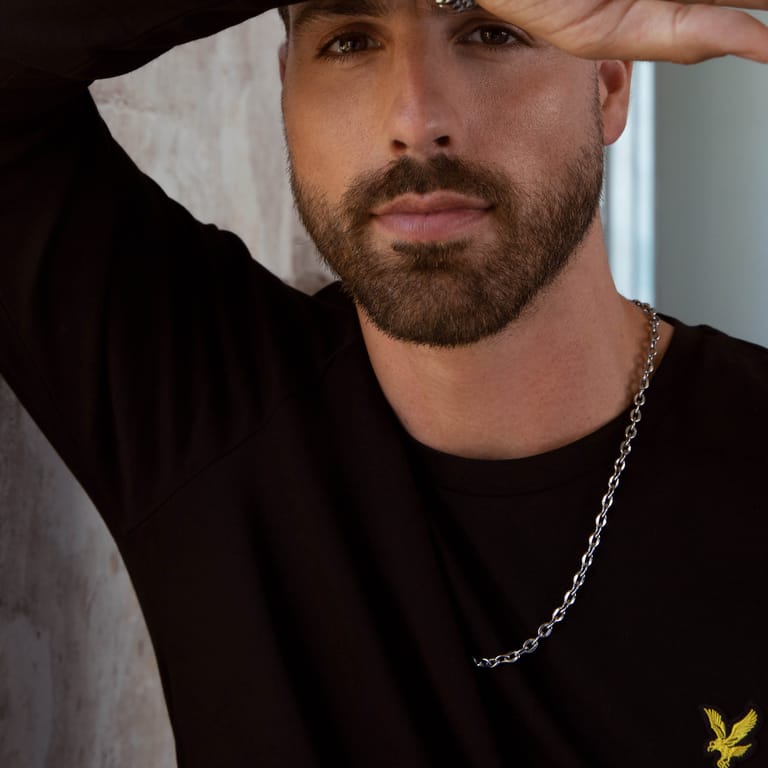 Gerecycled stainless steel voor heren ketting schakel voor heren