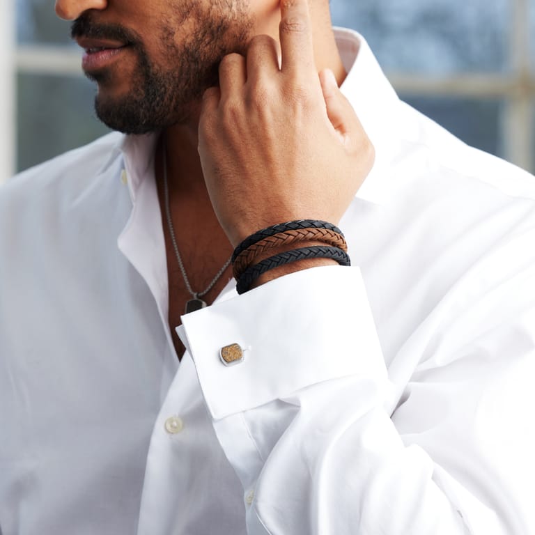 Gerecycled stalen manchetknopen bronzonite