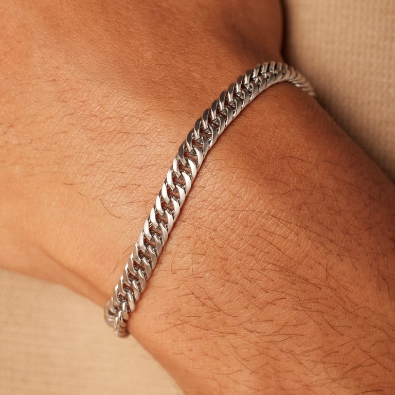 Gerecycled stalen herenarmband gourmet