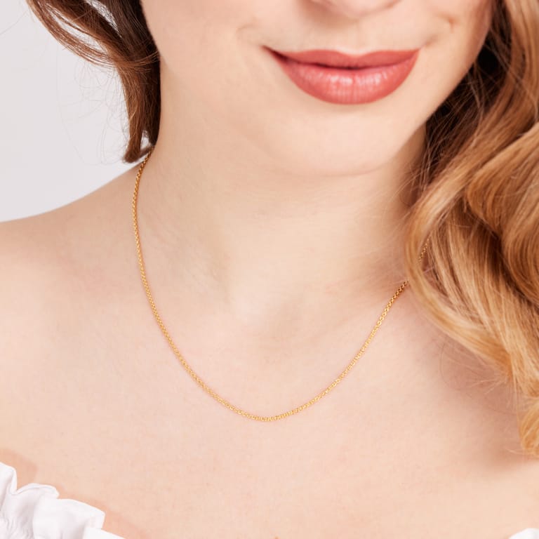 Gerecycled zilveren goldplated ketting met anker schakel