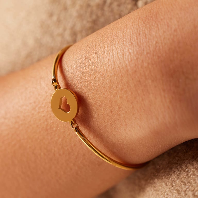 Stalen goldplated fantasiearmband met hanger voor dames