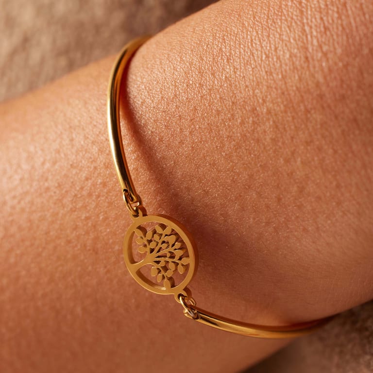 Stalen goldplated fantasiearmband munt voor dames