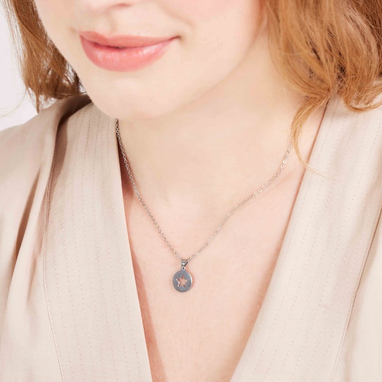 Stalen ketting met hanger ster