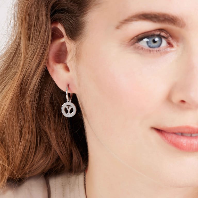 Stainless steel oorbellen met letter - Y