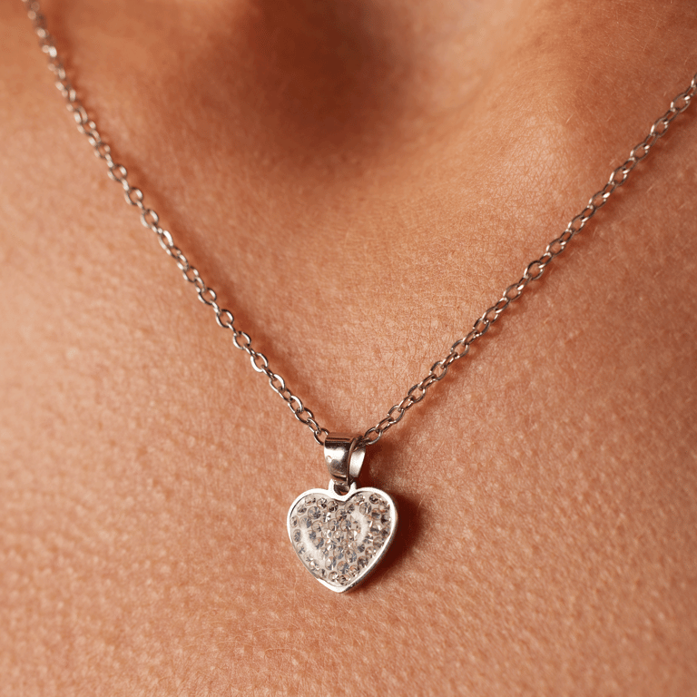 LivLiv stalen ketting met hanger hart voor dames