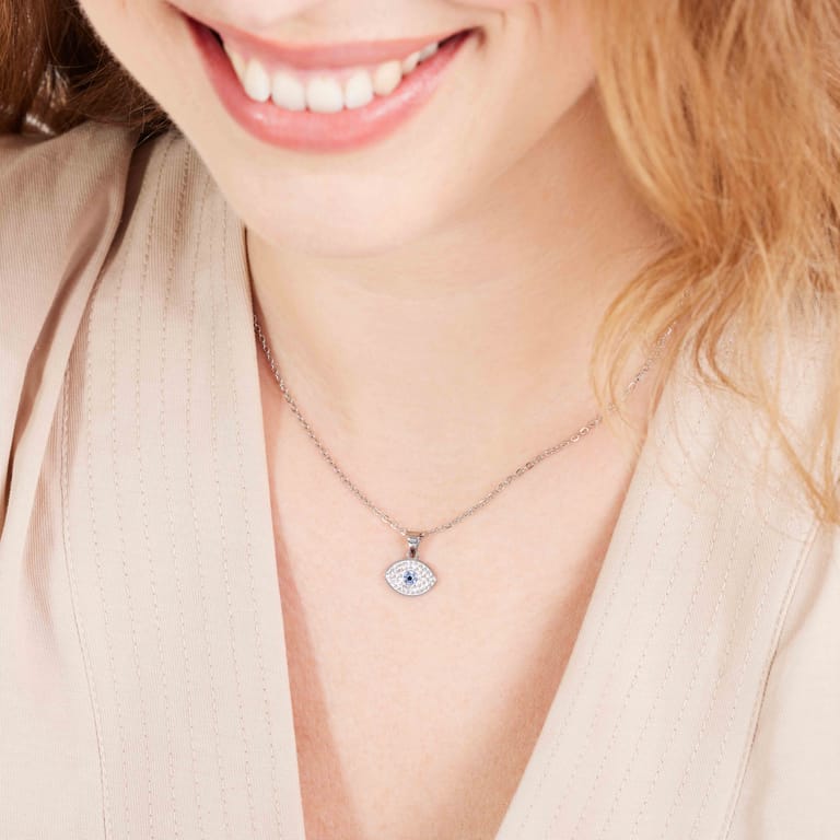 LivLiv stalen ketting met hanger oog voor dames