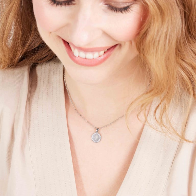 Edelstahlhalskette mit Hamsa