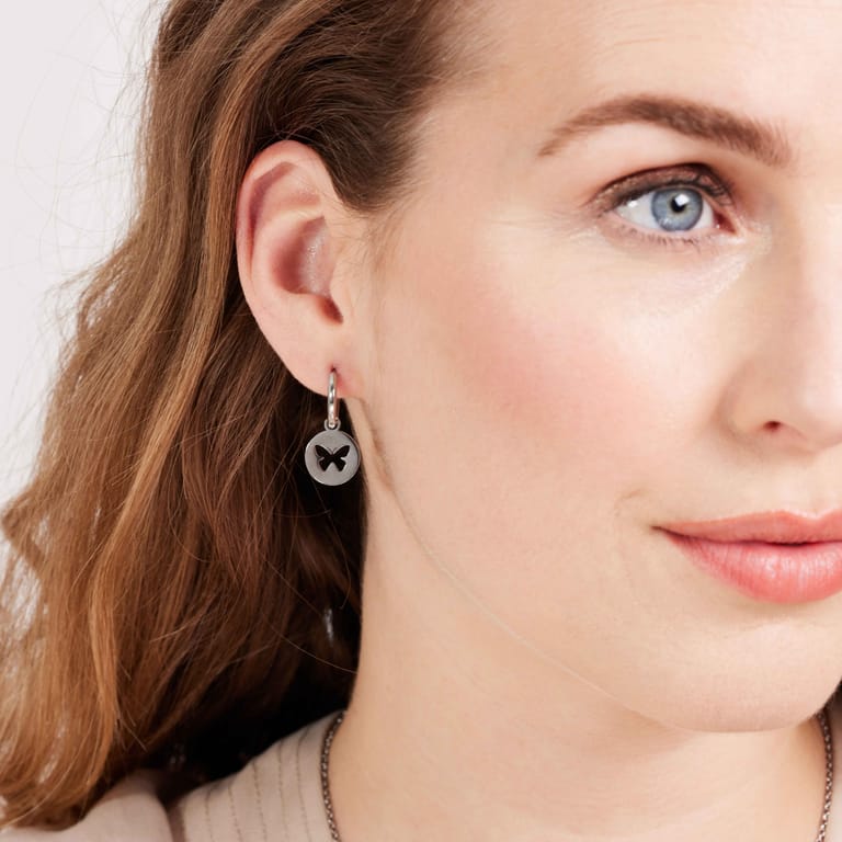 LivLiv stainless steel oorringen met vlinder voor dames