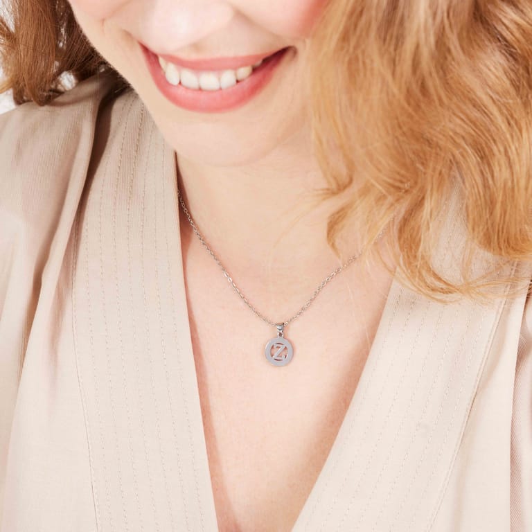 Stalen ketting met letter - Z