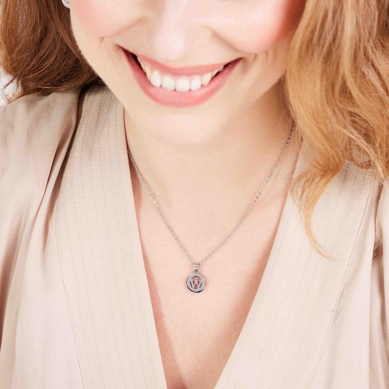 Stainless steel ketting met letter - W