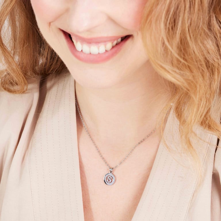 Stainless steel ketting met letter - S