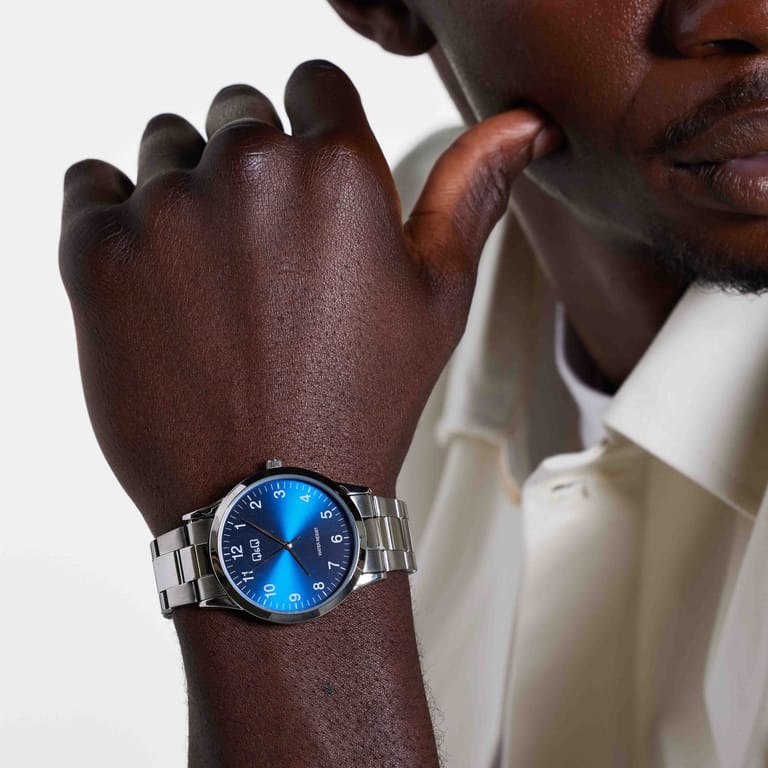 Q & Q Heren Horloge Zilverkleurig