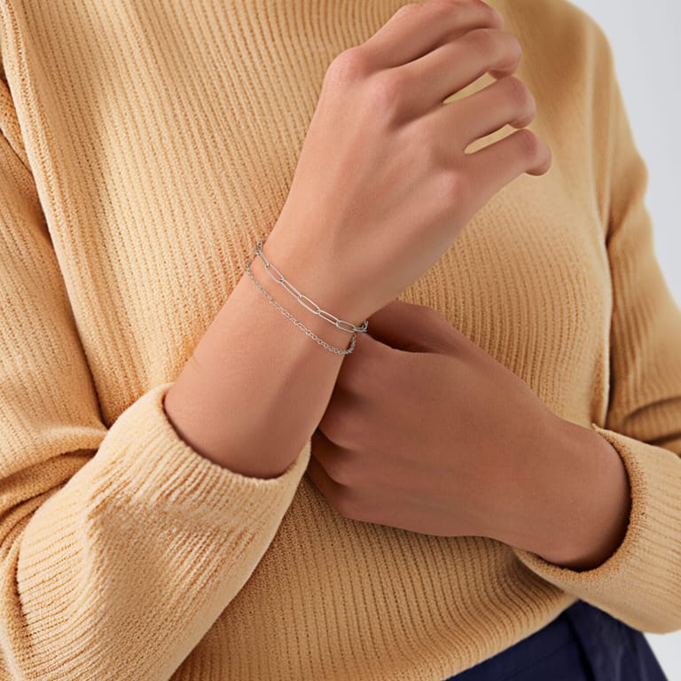 Gerecycleerd stainless steel armband dubbel