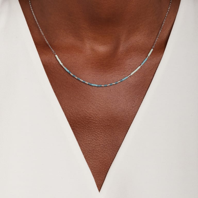 Gerecycled stalen ketting met kralen