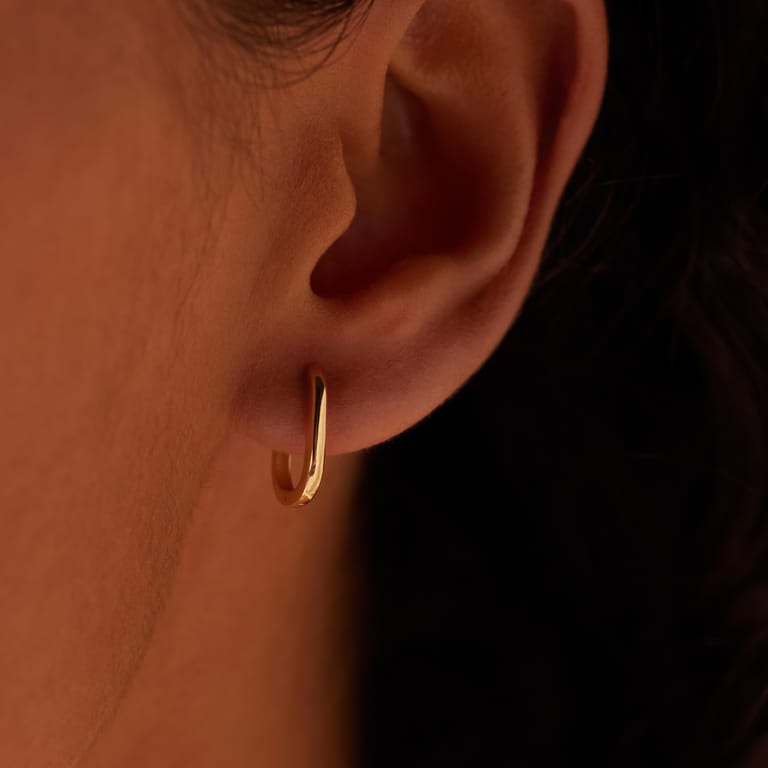 9 karaat oorringen paperclip 10mm voor dames