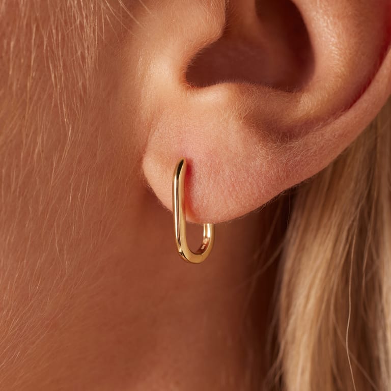 9 karaat oorringen paperclip 13,5mm voor dames