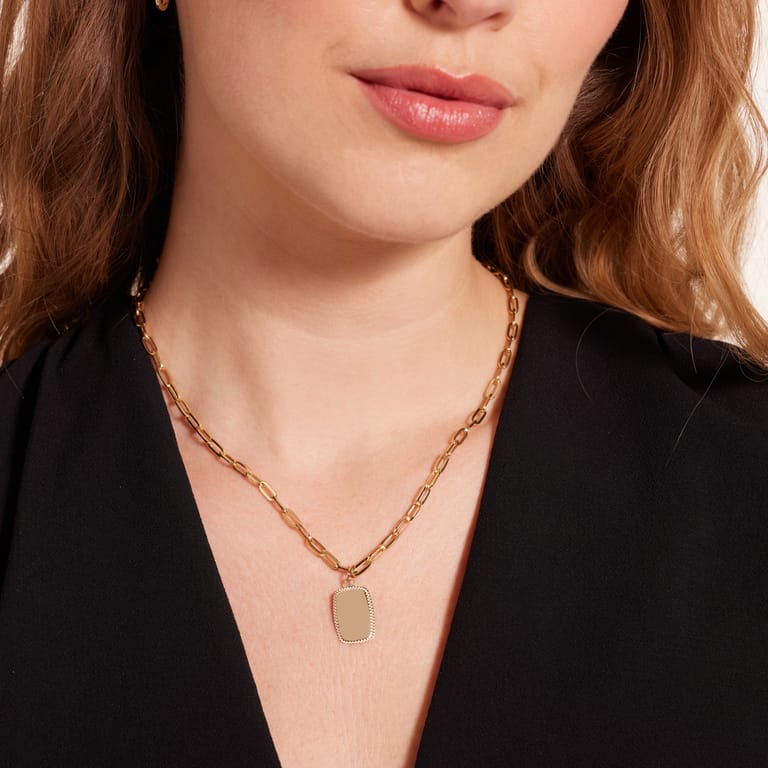9 Karaat hanger rechthoekige graveerplaat