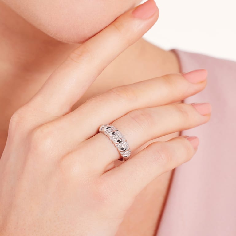 Zilveren ring croissant zirkonia