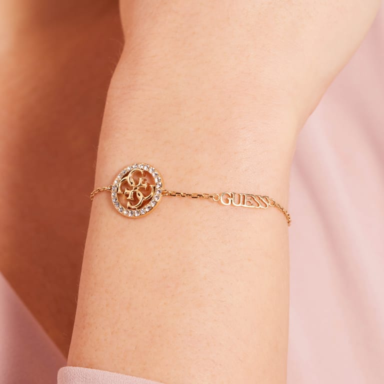 Guess goldplated stalen armband LIFE IN 4G