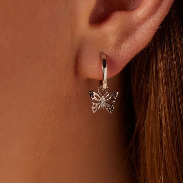 Ohrringe aus 925er Silber Schmetterling mit Zirkonia