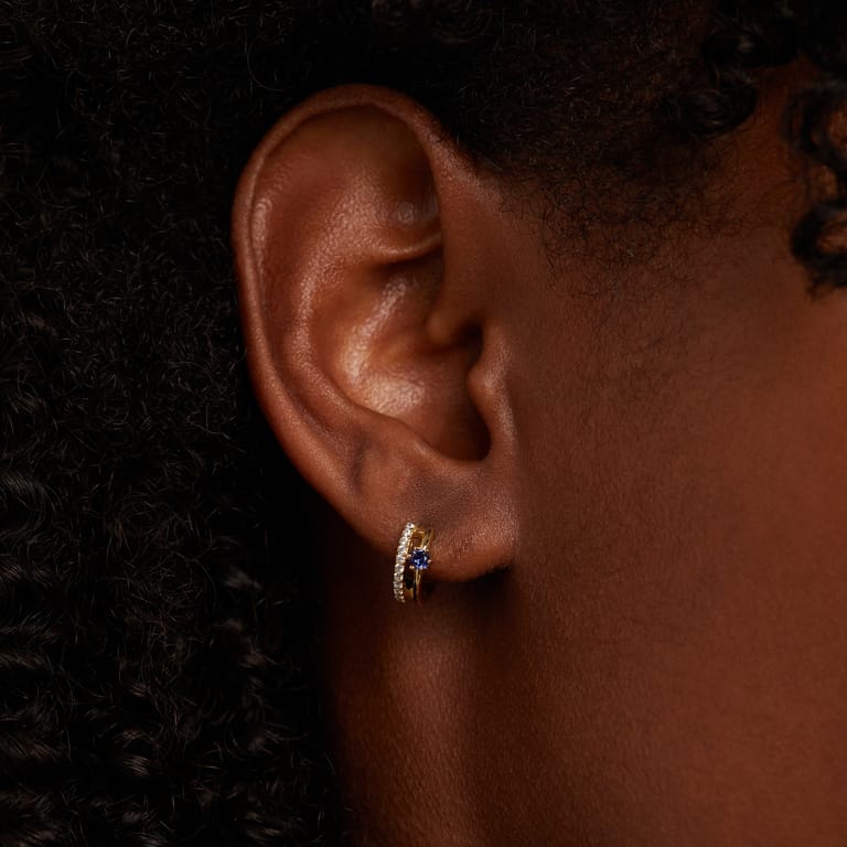 Zilveren goldplated oorringen met zirkonia voor dames