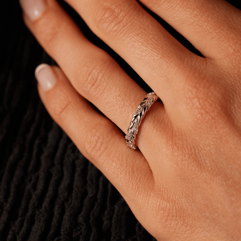 Zilveren ring vlecht zirkonia