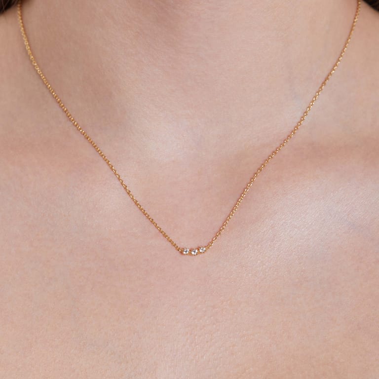 Zilveren goldplated ketting met hanger met zirkonia voor dames
