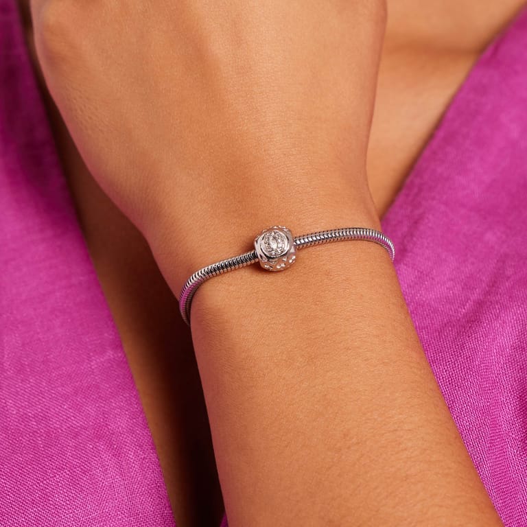Bettelarmband-Anhänger aus Edelstahl, Ziffer Null