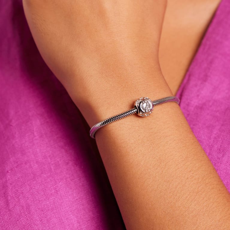 Bettelarmband-Anhänger aus Edelstahl, Ziffer Zwei