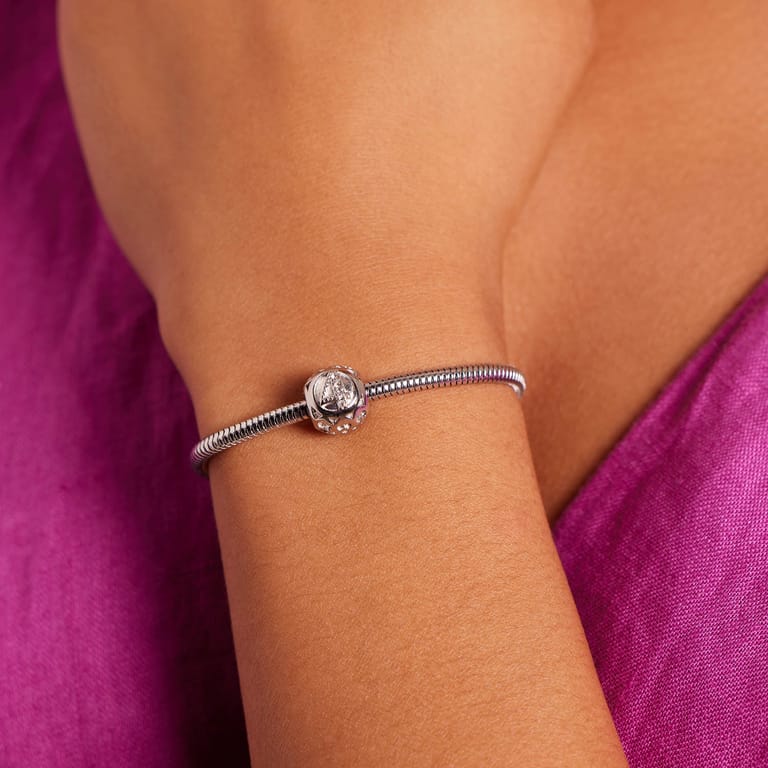 Bettelarmband-Anhänger aus Edelstahl, Ziffer Vier