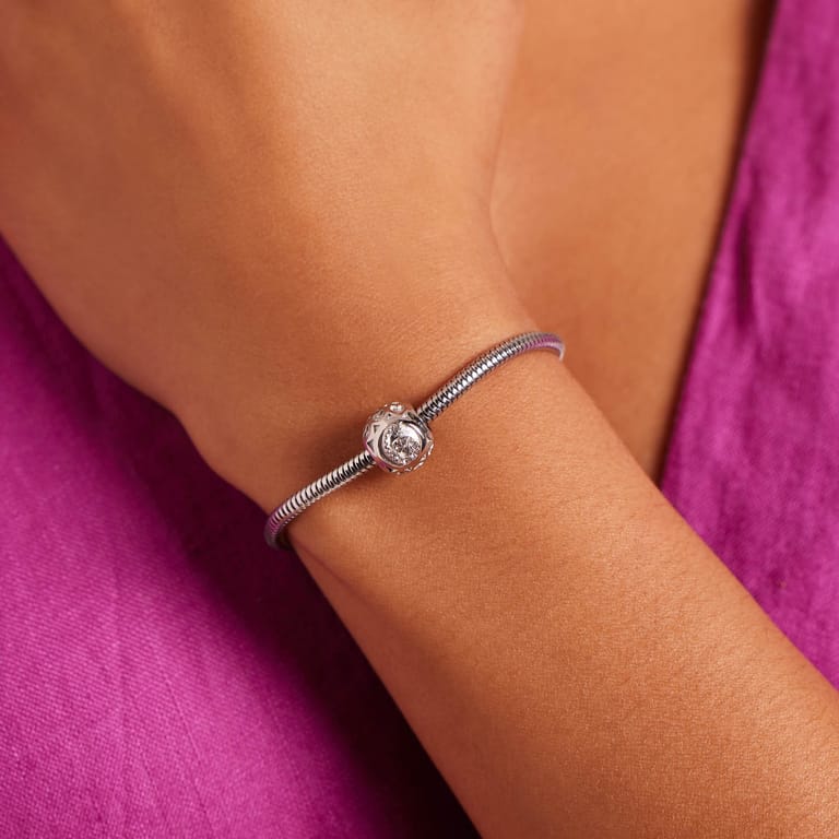 Bettelarmband-Anhänger aus Edelstahl, Ziffer Sechs