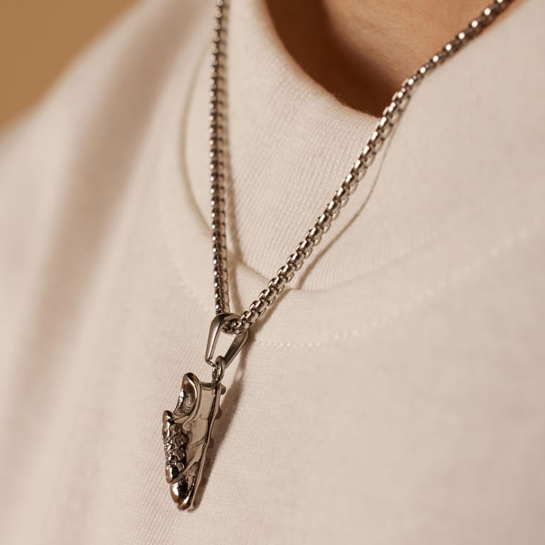 Stalen ketting met hanger voetbalschoen
